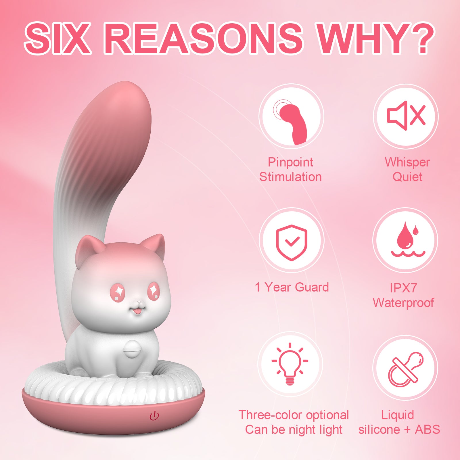 Keifbsf Cat Vibrating Massager - with Night Light